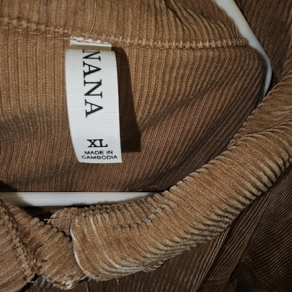 Zenana Tan / Rose ColorButton Front Shacket Overshirt Casual Courderoy Xl - Picture 3 of 6